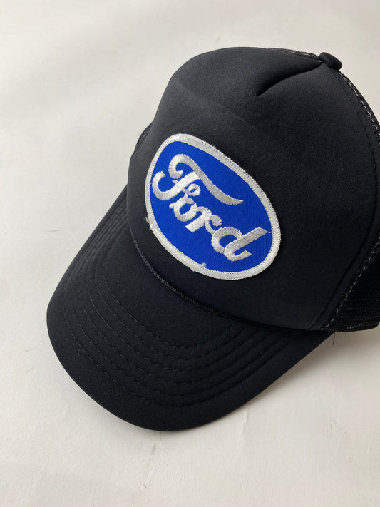 Vintage Ford Hat Cap Adult Black Trucker Snapback