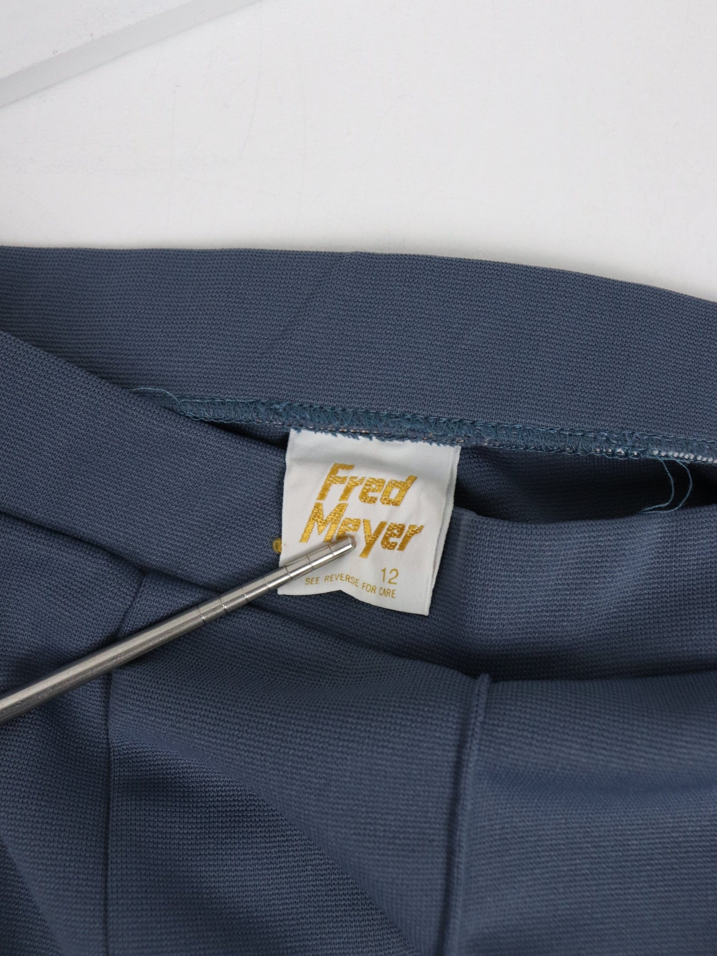 Vintage Fred Meyer Pants Womens 12 Grey Pleated Pull On from propervintagecanada