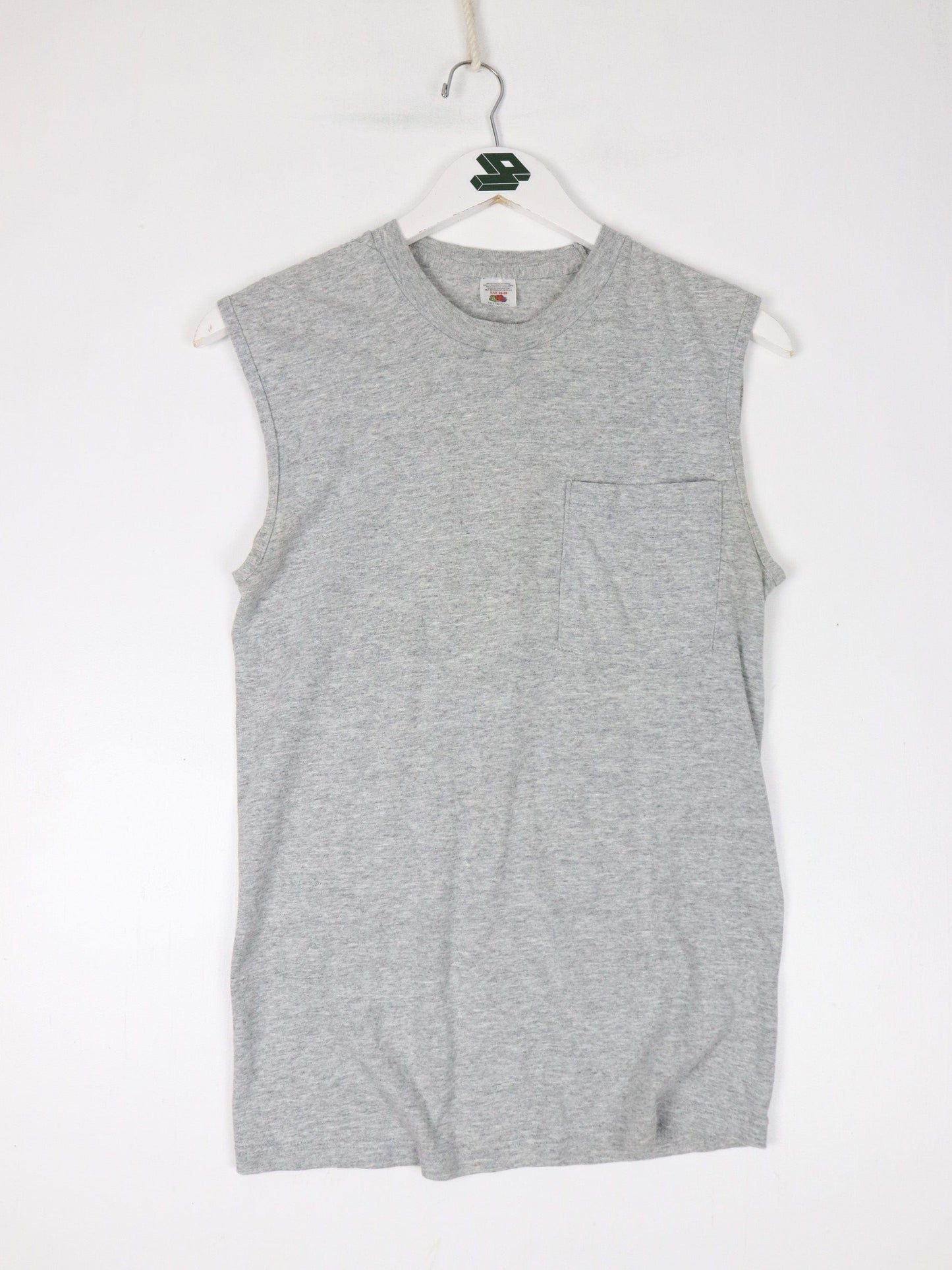 Vintage Fruit of the Loom Tank Top Mens Small Grey