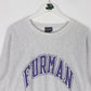 Vintage Furman College Sweatshirt Mens Large Grey 90s Cross Grain