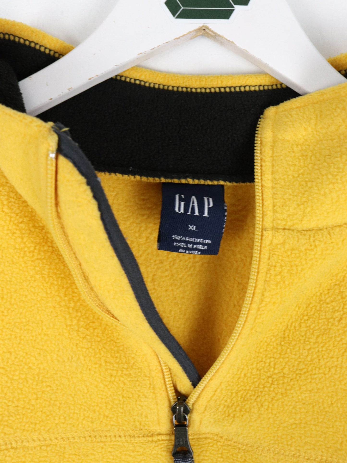 Vintage Gap Sweater Mens XL Yellow Fleece Quarter Zip