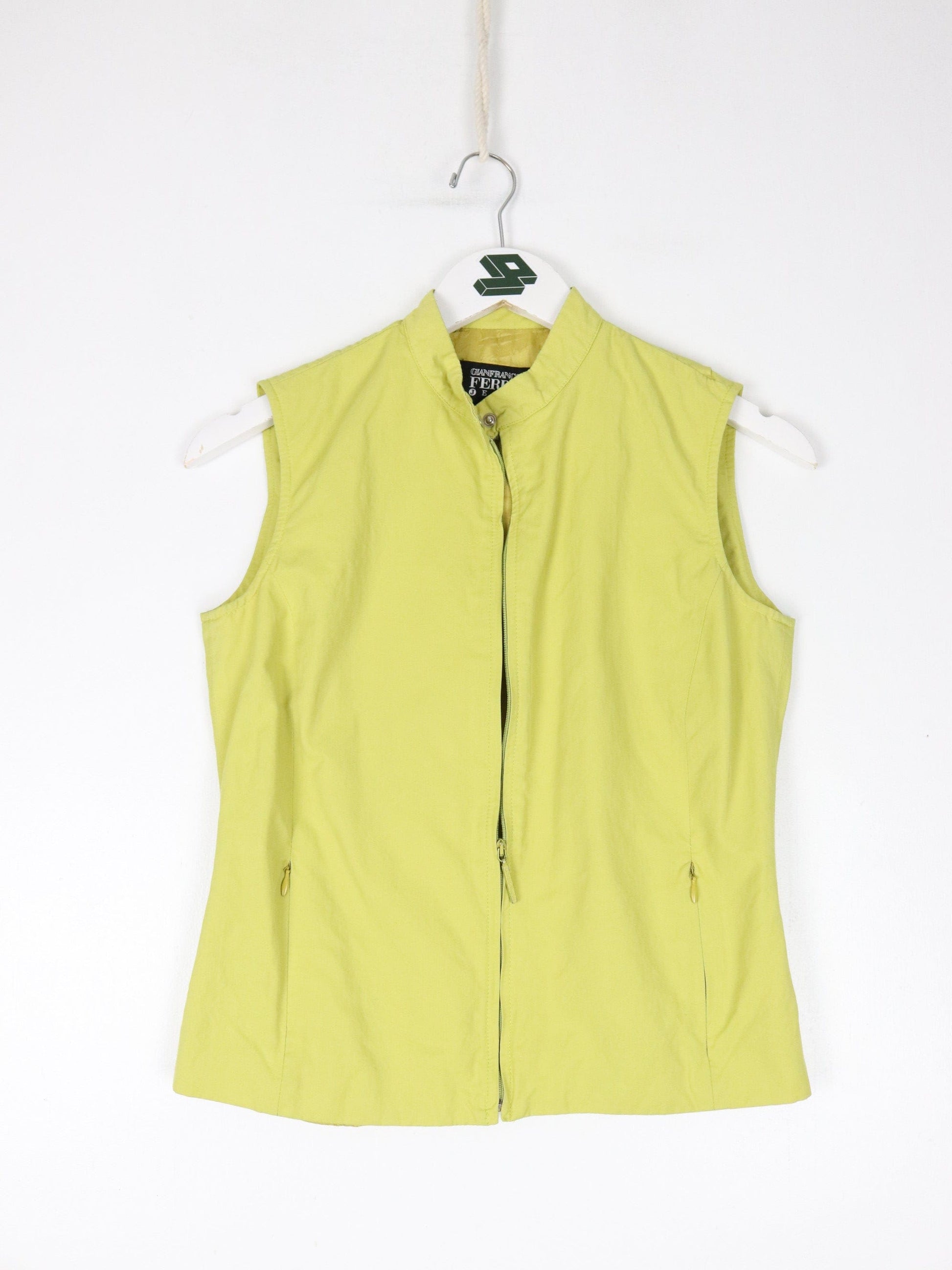Vintage Gianfranco Ferre Jeans Vest Womens 28 XS/S Yellow Windbreaker from propervintagecanada