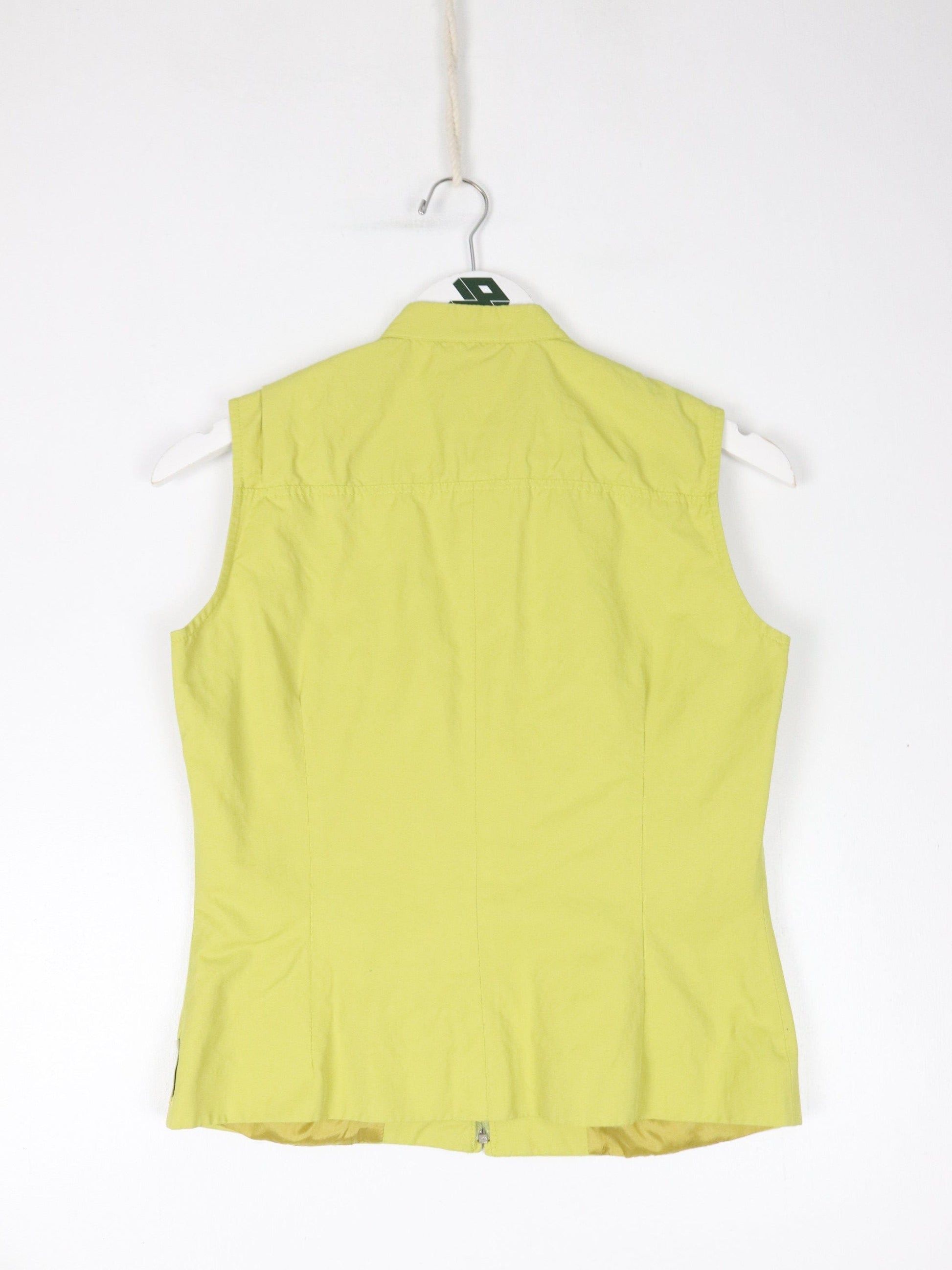 Vintage Gianfranco Ferre Jeans Vest Womens 28 XS/S Yellow Windbreaker from propervintagecanada