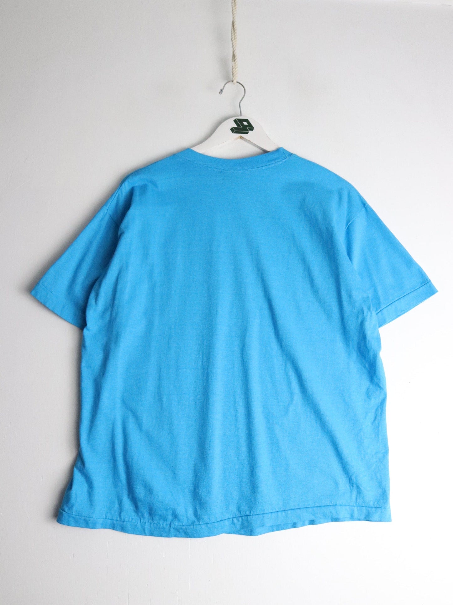 Vintage God Doesn't Ask T Shirt Mens Medium Blue 90s from propervintagecanada