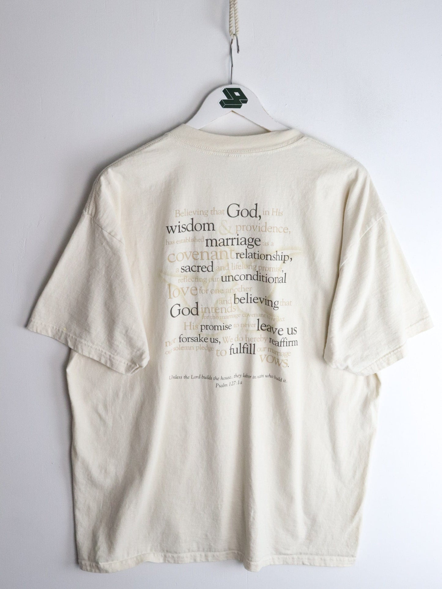 Vintage God T Shirt Mens XL Beige