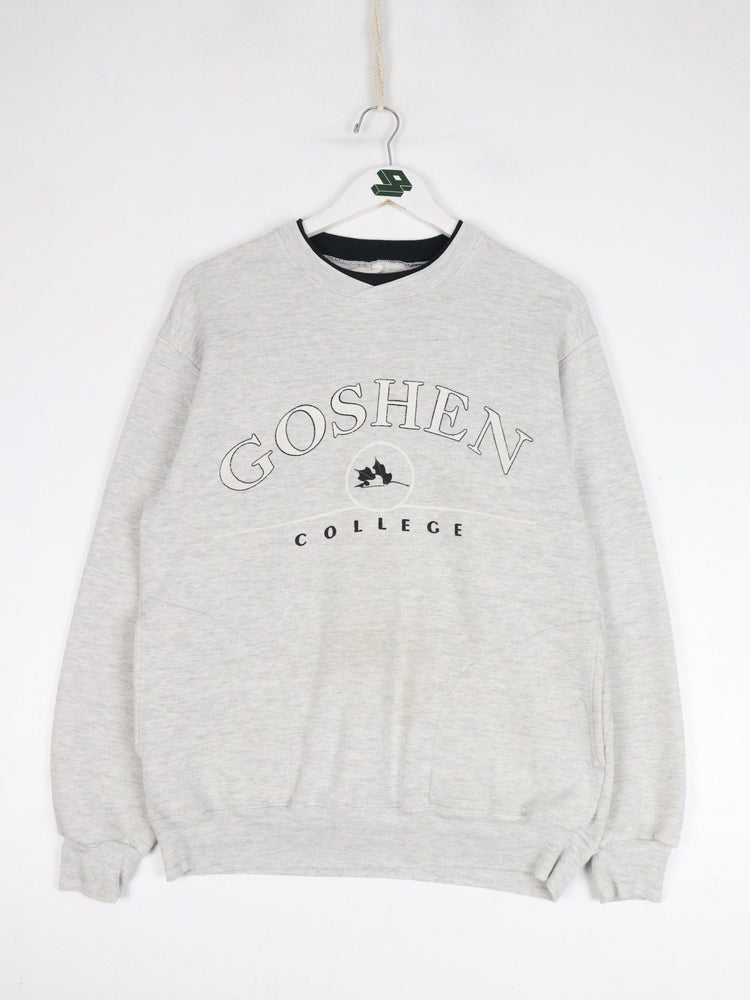 Vintage Goshen College Sweatshirt Mens Small Grey 90s from propervintagecanada