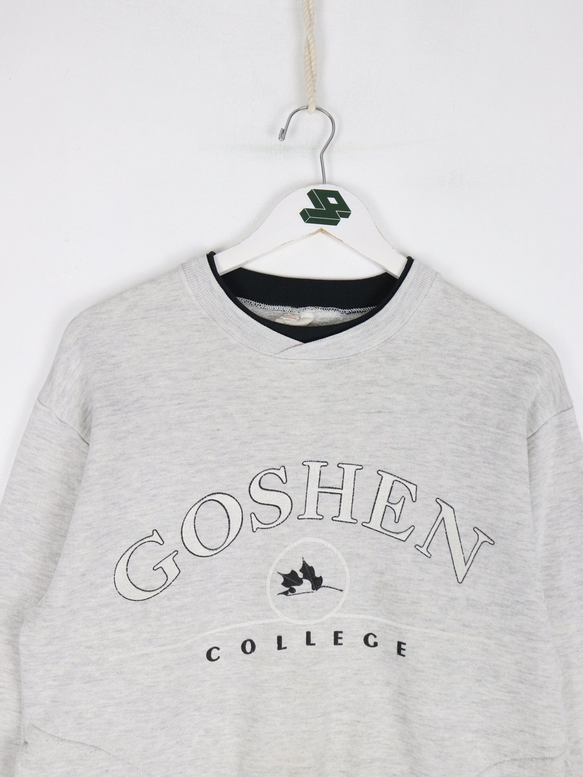 Vintage Goshen College Sweatshirt Mens Small Grey 90s from propervintagecanada