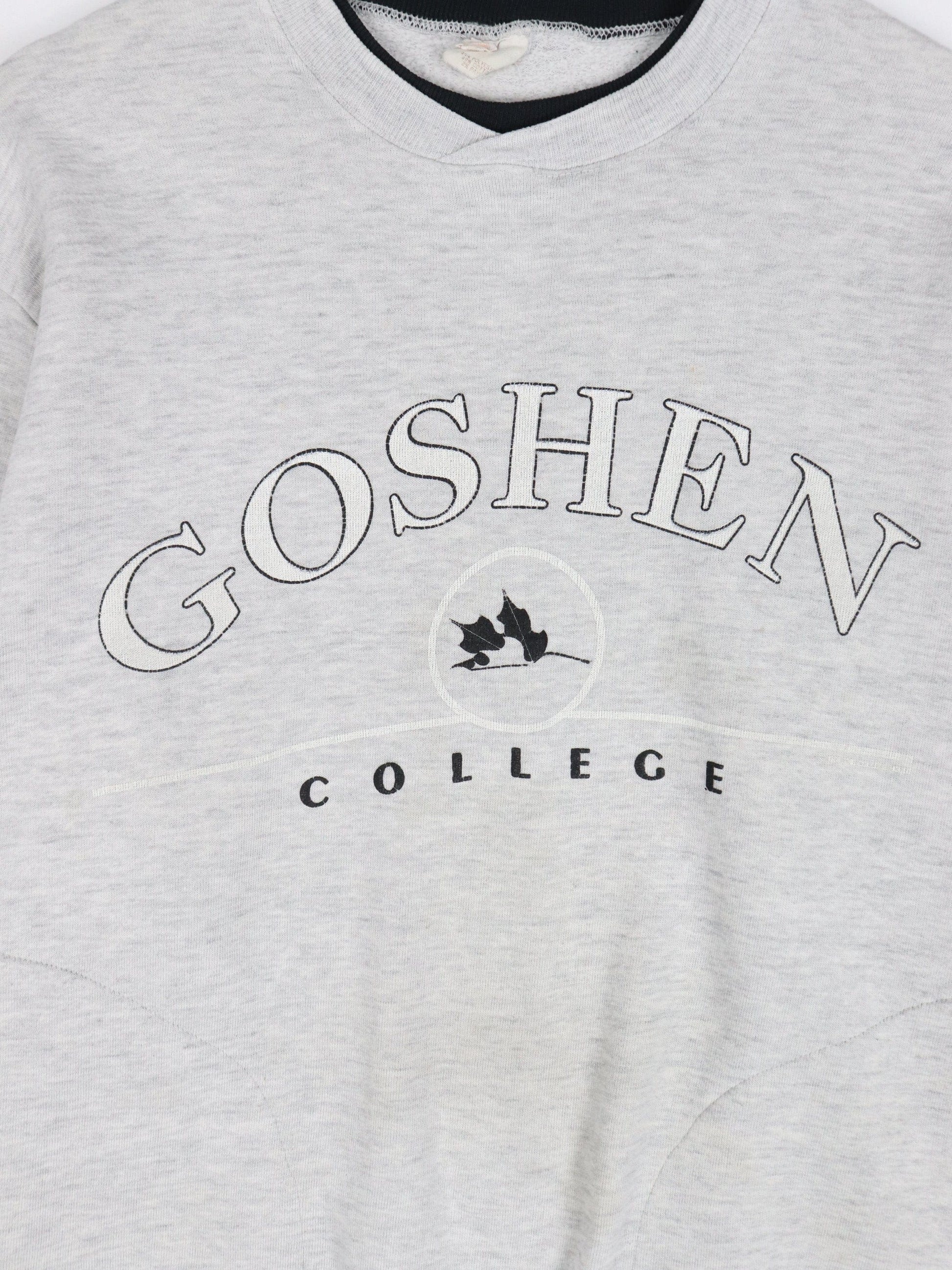 Vintage Goshen College Sweatshirt Mens Small Grey 90s from propervintagecanada