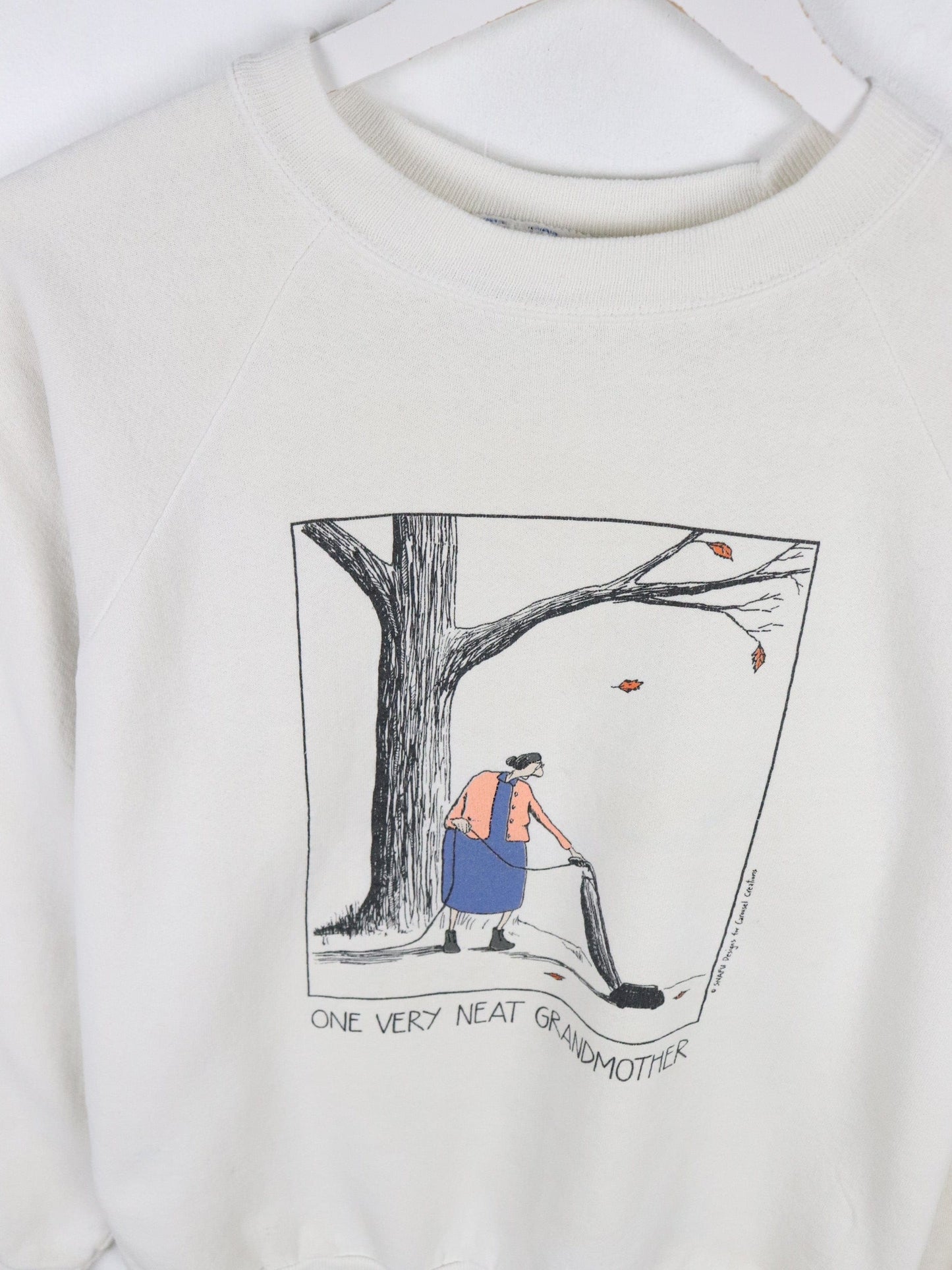 Vintage Grandma Sweatshirt Mens Small White