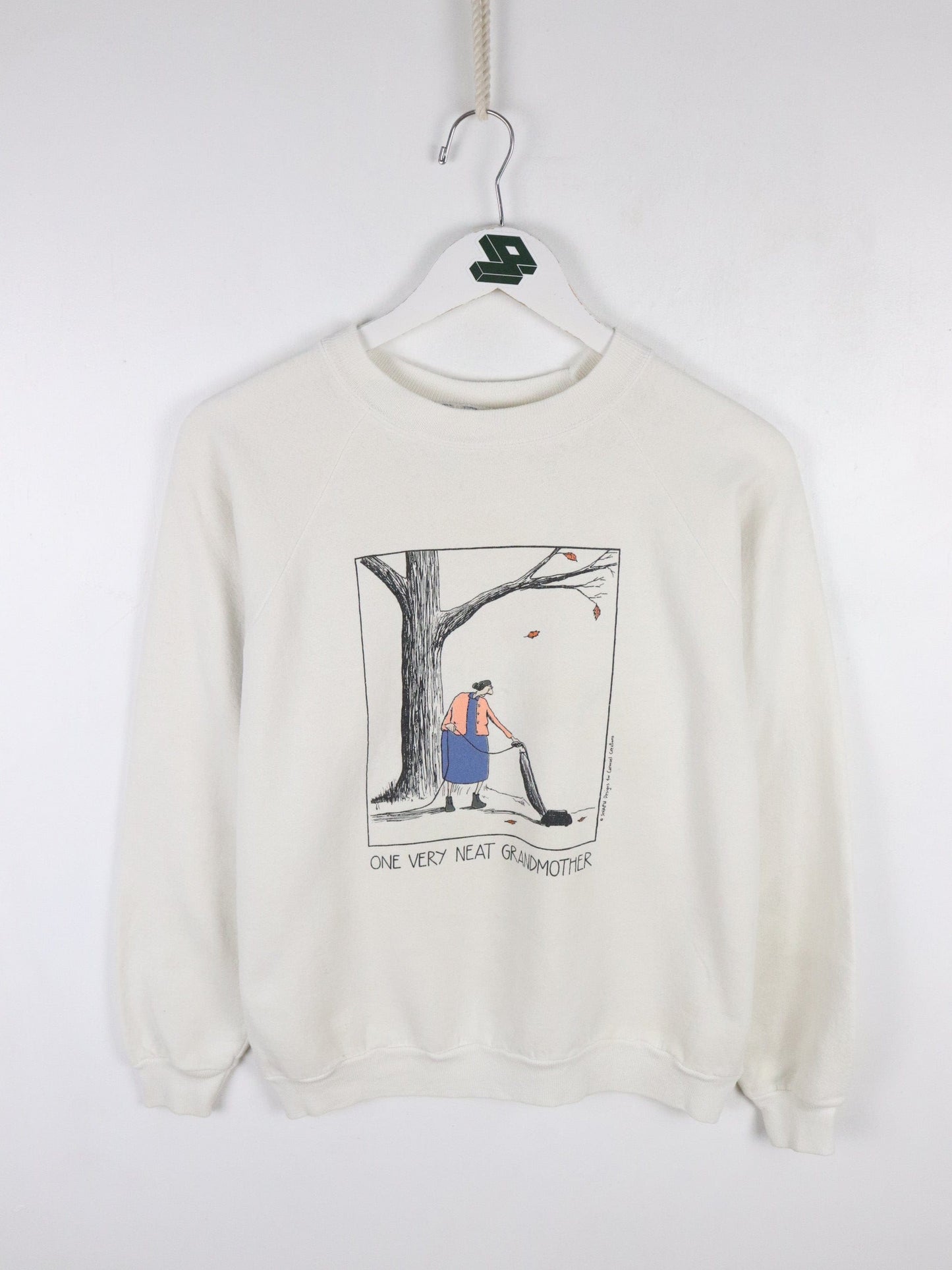 Vintage Grandma Sweatshirt Mens Small White
