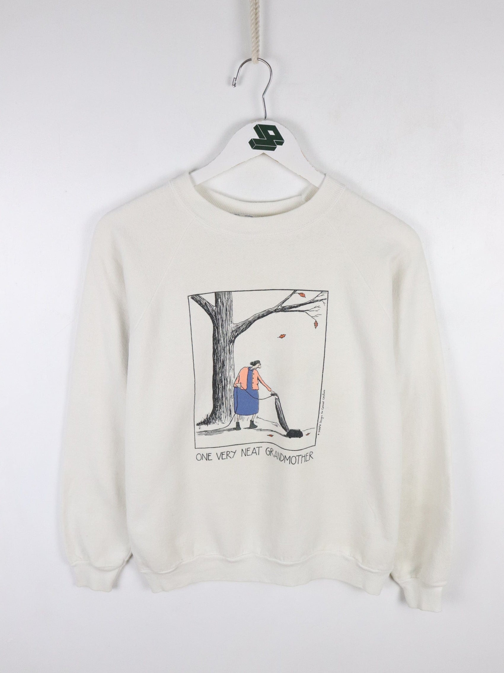 Vintage Grandma Sweatshirt Mens Small White