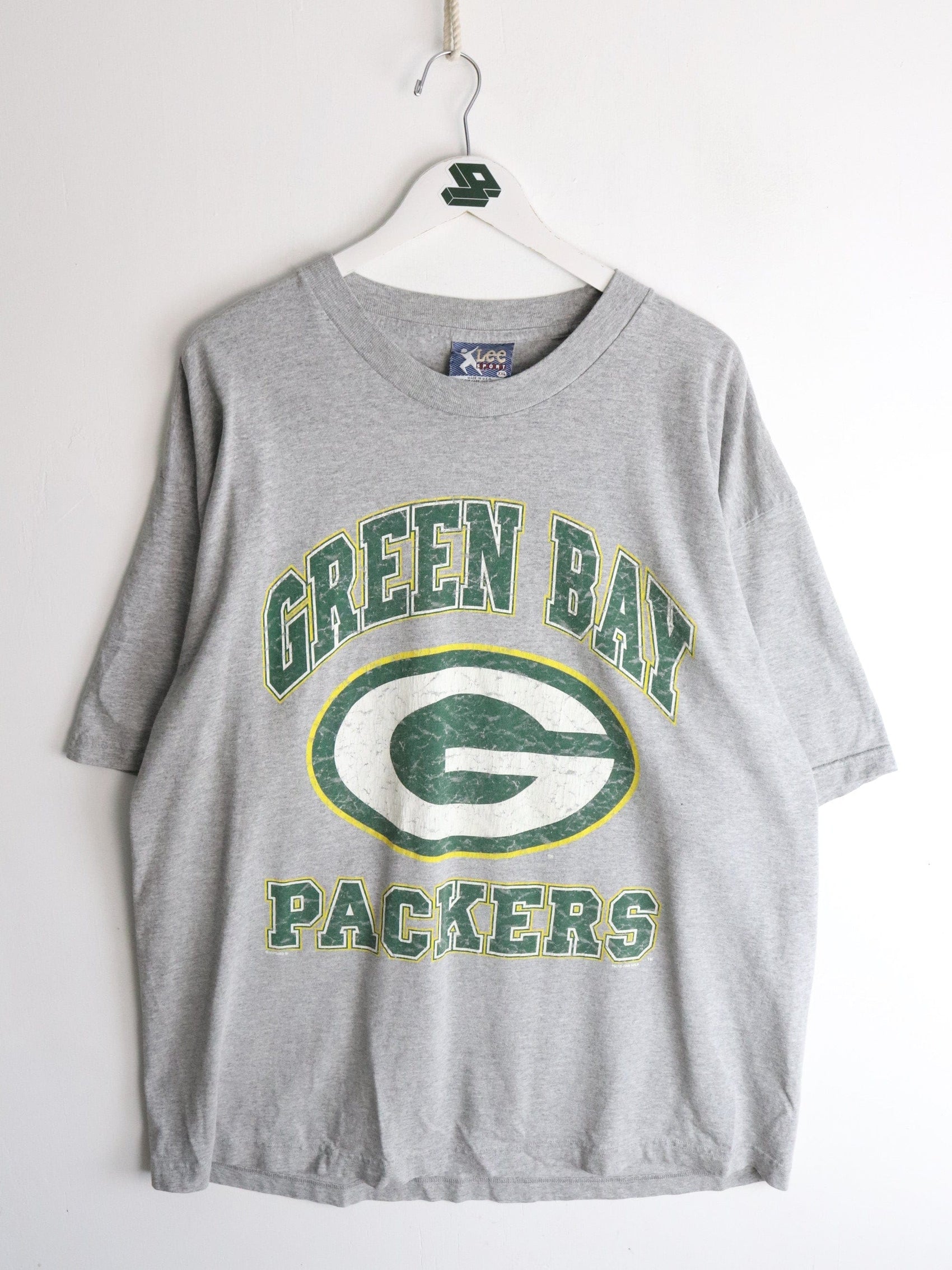 Vintage Green Bay Packers T Shirt Mens 2XL Grey