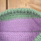 Vintage Green & Purple Hand Made Knitted Crewneck Sweater Men's XL from propervintagecanada