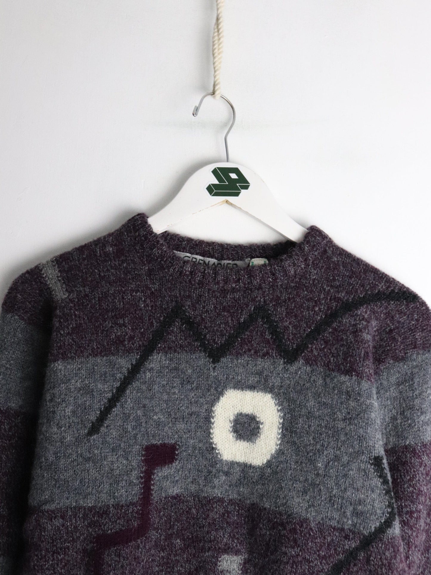 Vintage Grenadier Sweater Fits Mens Small Grey Knit