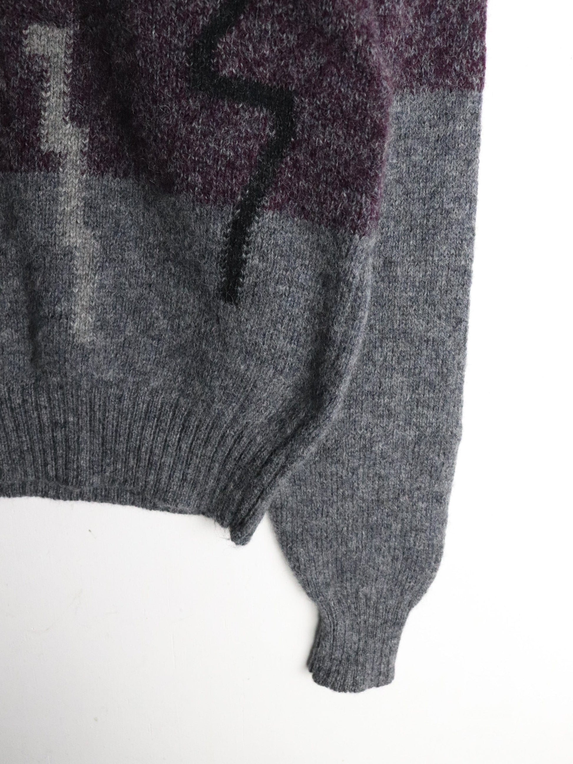 Vintage Grenadier Sweater Fits Mens Small Grey Knit