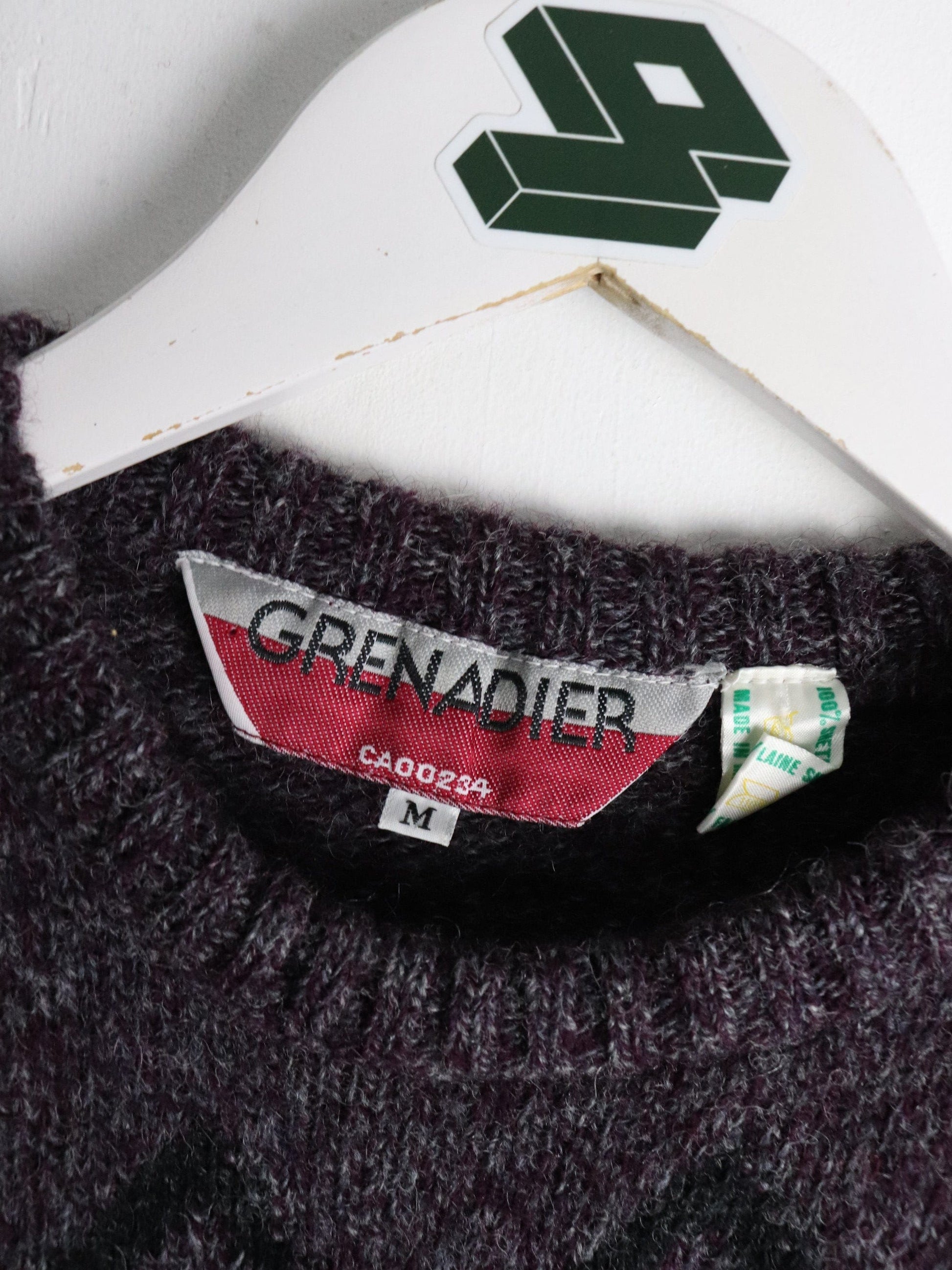 Vintage Grenadier Sweater Fits Mens Small Grey Knit