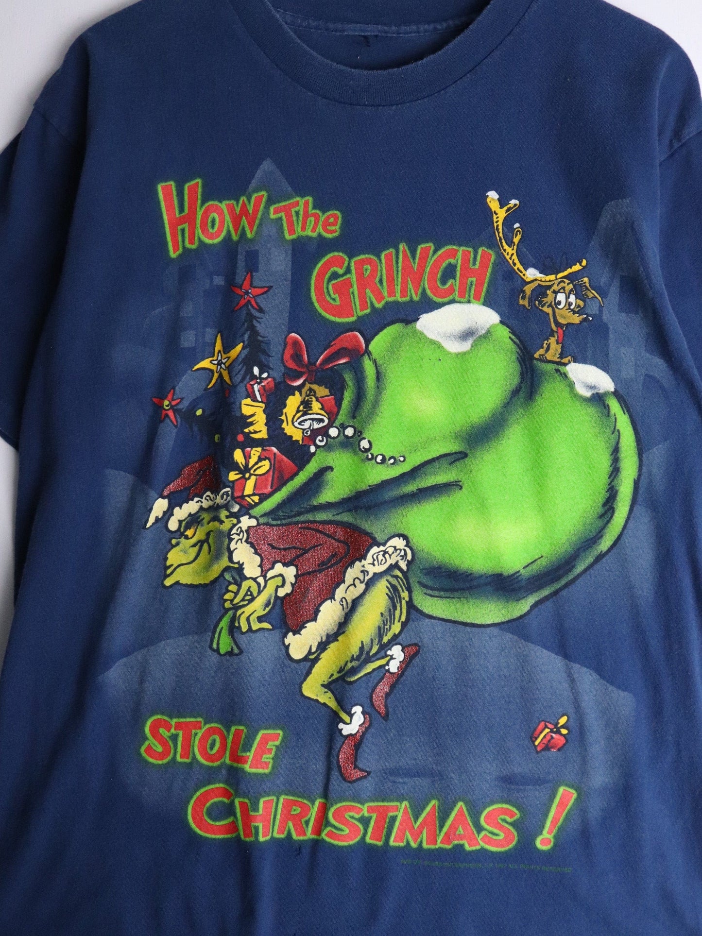 Vintage Grinch T Shirt Mens Large Blue 90s Christmas from propervintagecanada