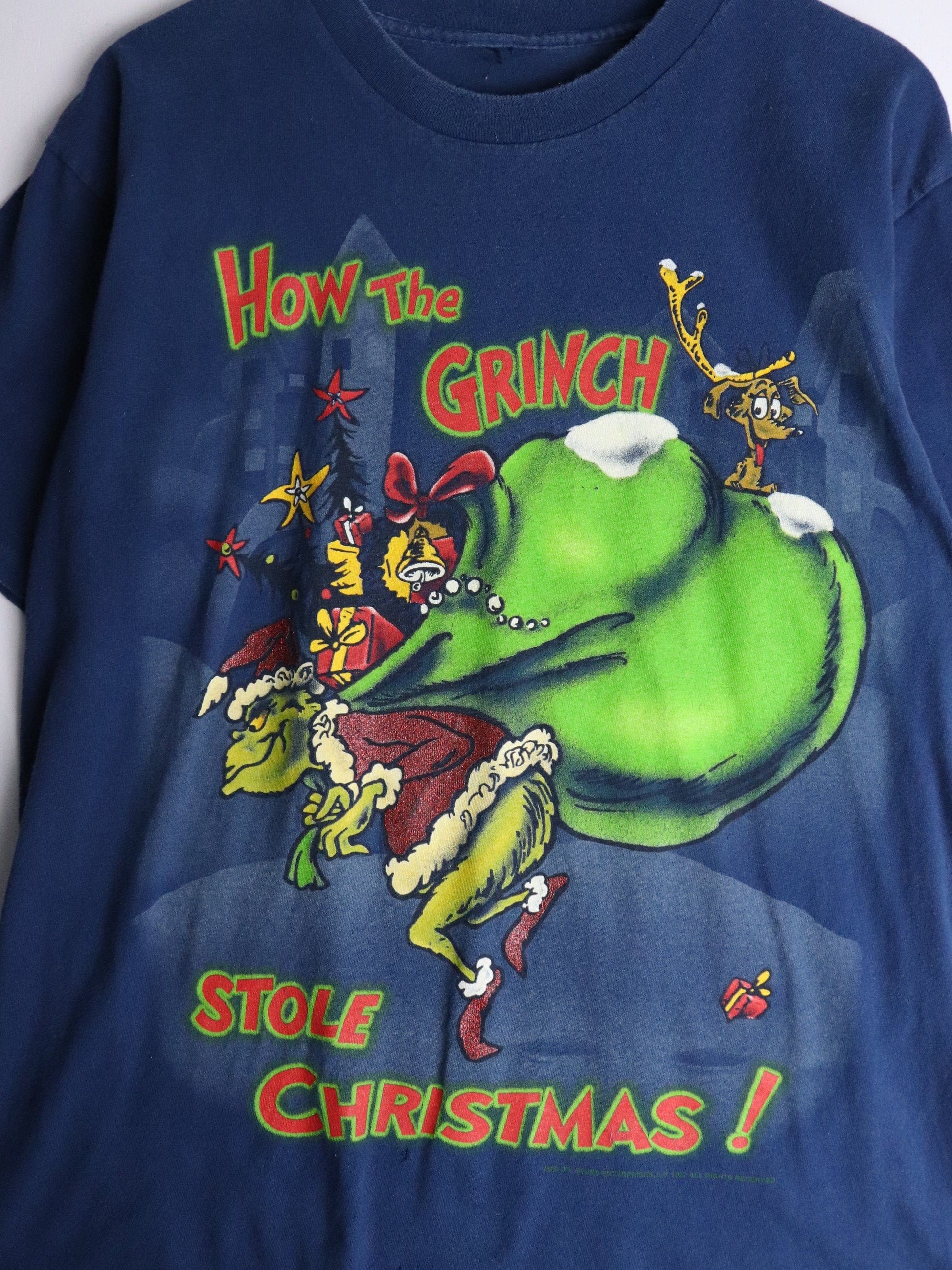 Vintage Grinch T Shirt Mens Large Blue 90s Christmas from propervintagecanada
