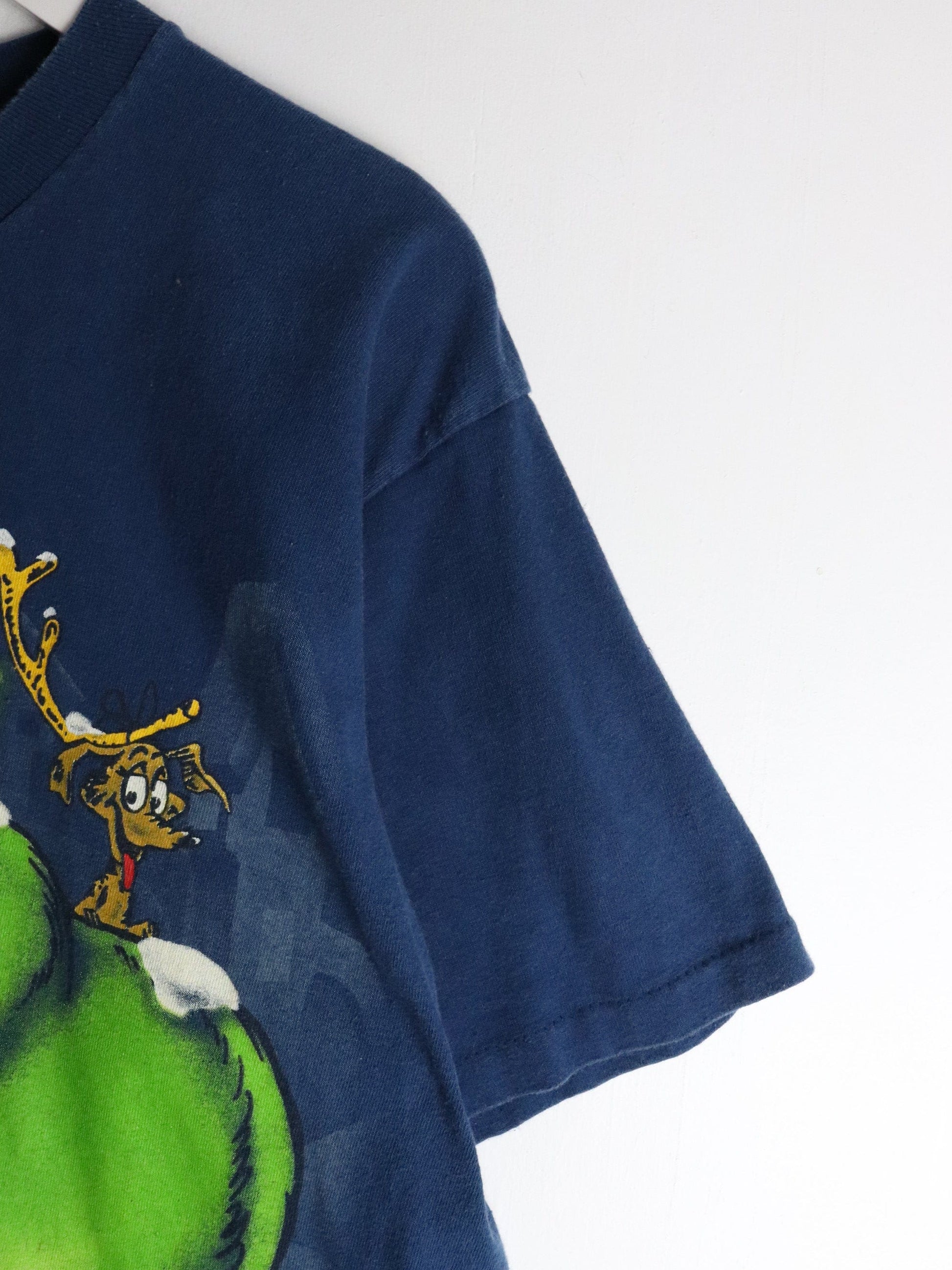 Vintage Grinch T Shirt Mens Large Blue 90s Christmas from propervintagecanada