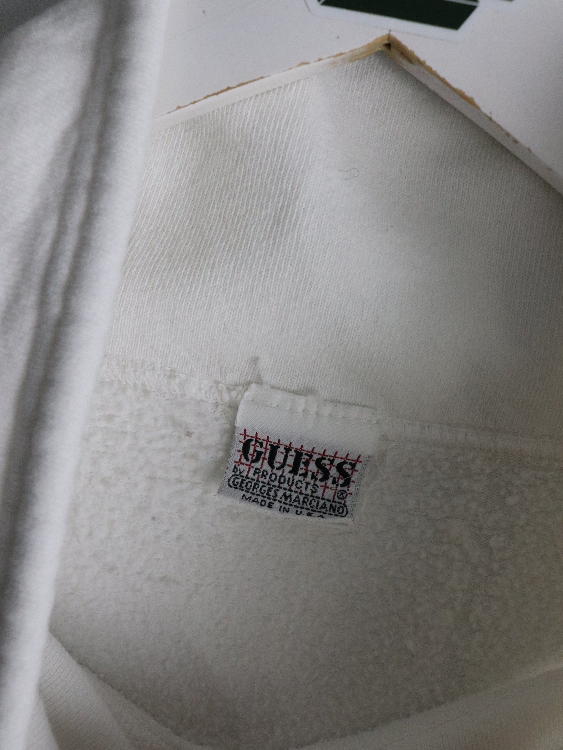 Vintage Guess Sweatshirt Fits Womens Large White from propervintagecanada