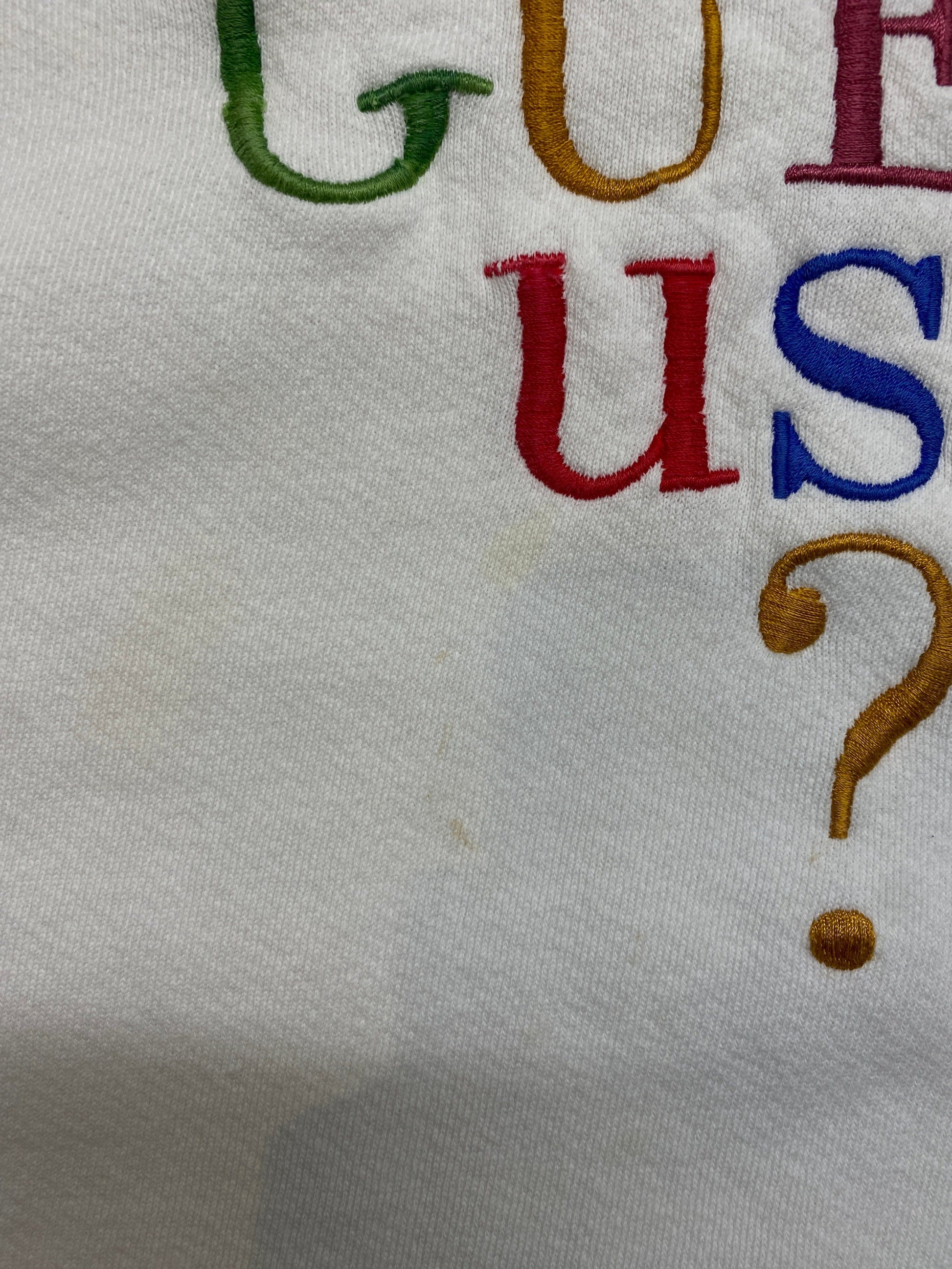 Vintage Guess Sweatshirt Fits Womens Large White from propervintagecanada