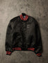 Vintage Guilderland Pop Warner Jacket Mens Large Black Satin Snap On Coat from propervintagecanada