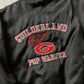 Vintage Guilderland Pop Warner Jacket Mens Large Black Satin Snap On Coat from propervintagecanada