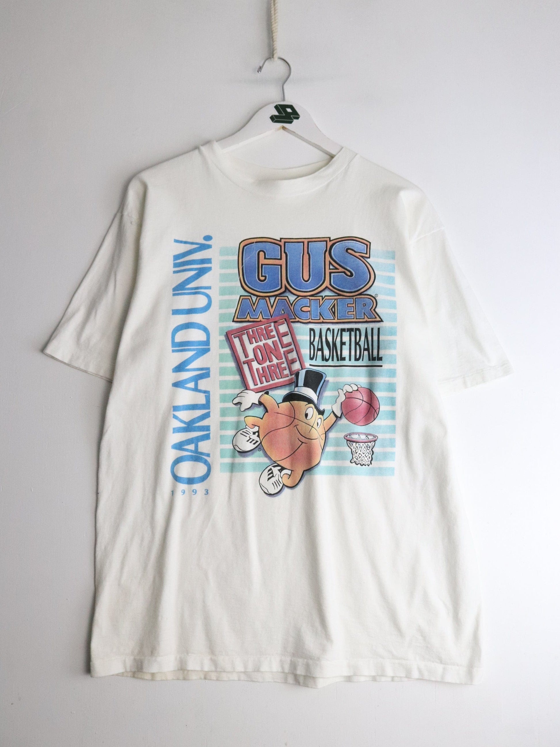 Vintage Gus Maker Basketball T Shirt Mens XL White from propervintagecanada
