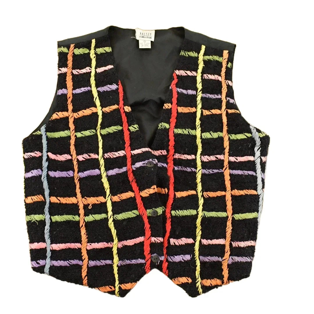 Vintage Halsey Collection Button Up Sweater Vest Women's Medium from propervintagecanada