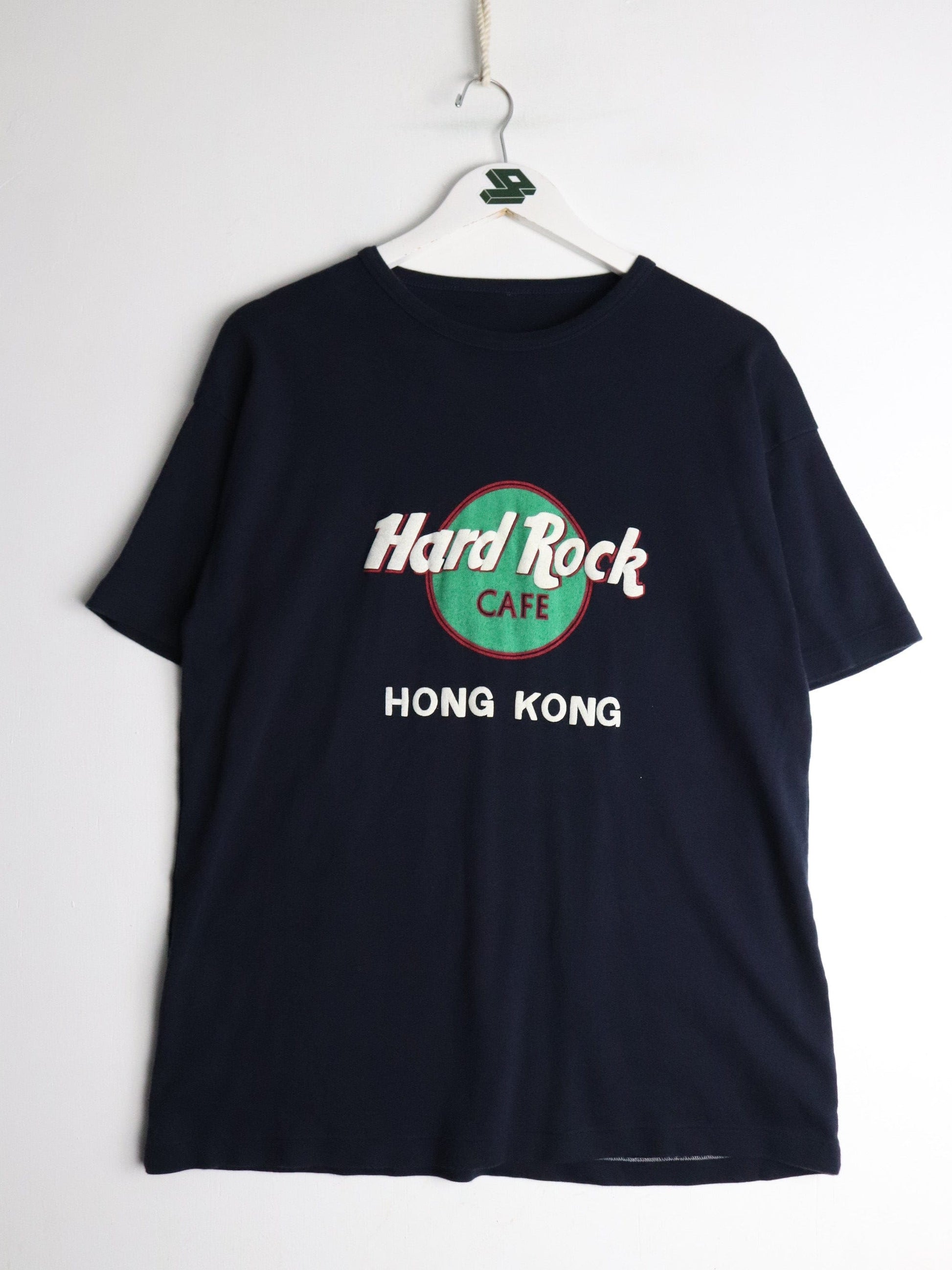 Vintage Hard Rock Cafe T Shirt Mens Medium Blue Hong Kong from propervintagecanada