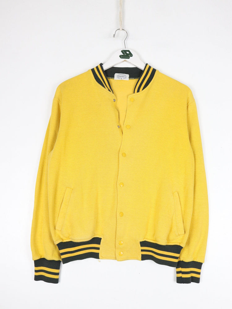 Vintage Harvard Company Sweatshirt Youth Large Yellow Varsity Snap On from propervintagecanada