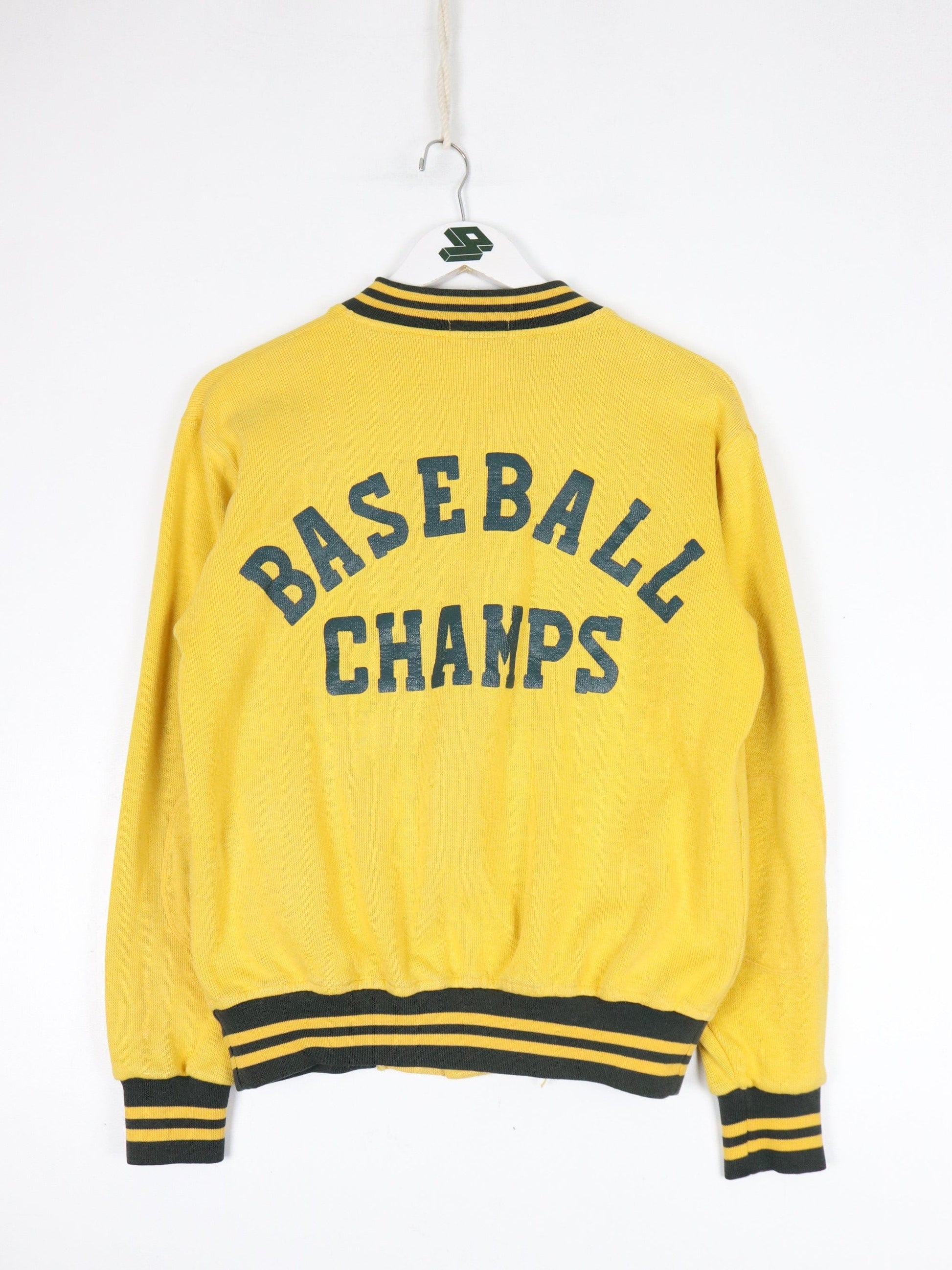 Vintage Harvard Company Sweatshirt Youth Large Yellow Varsity Snap On