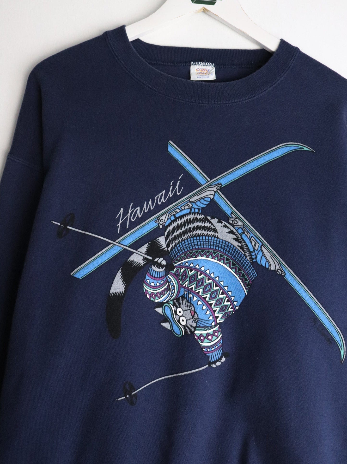 Vintage Hawaii Sweatshirt Mens Medium Blue 90s from propervintagecanada