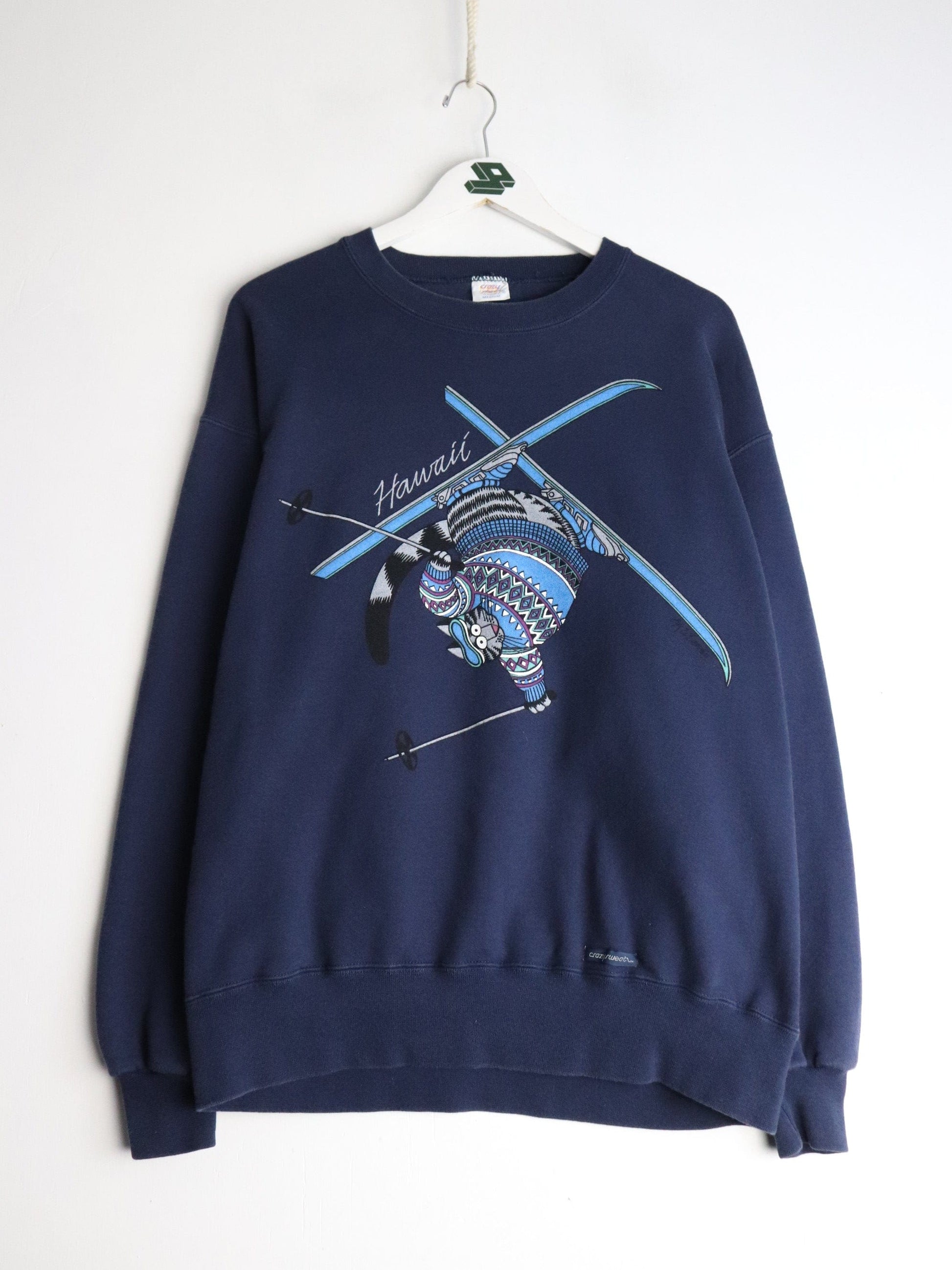 Vintage Hawaii Sweatshirt Mens Medium Blue 90s from propervintagecanada