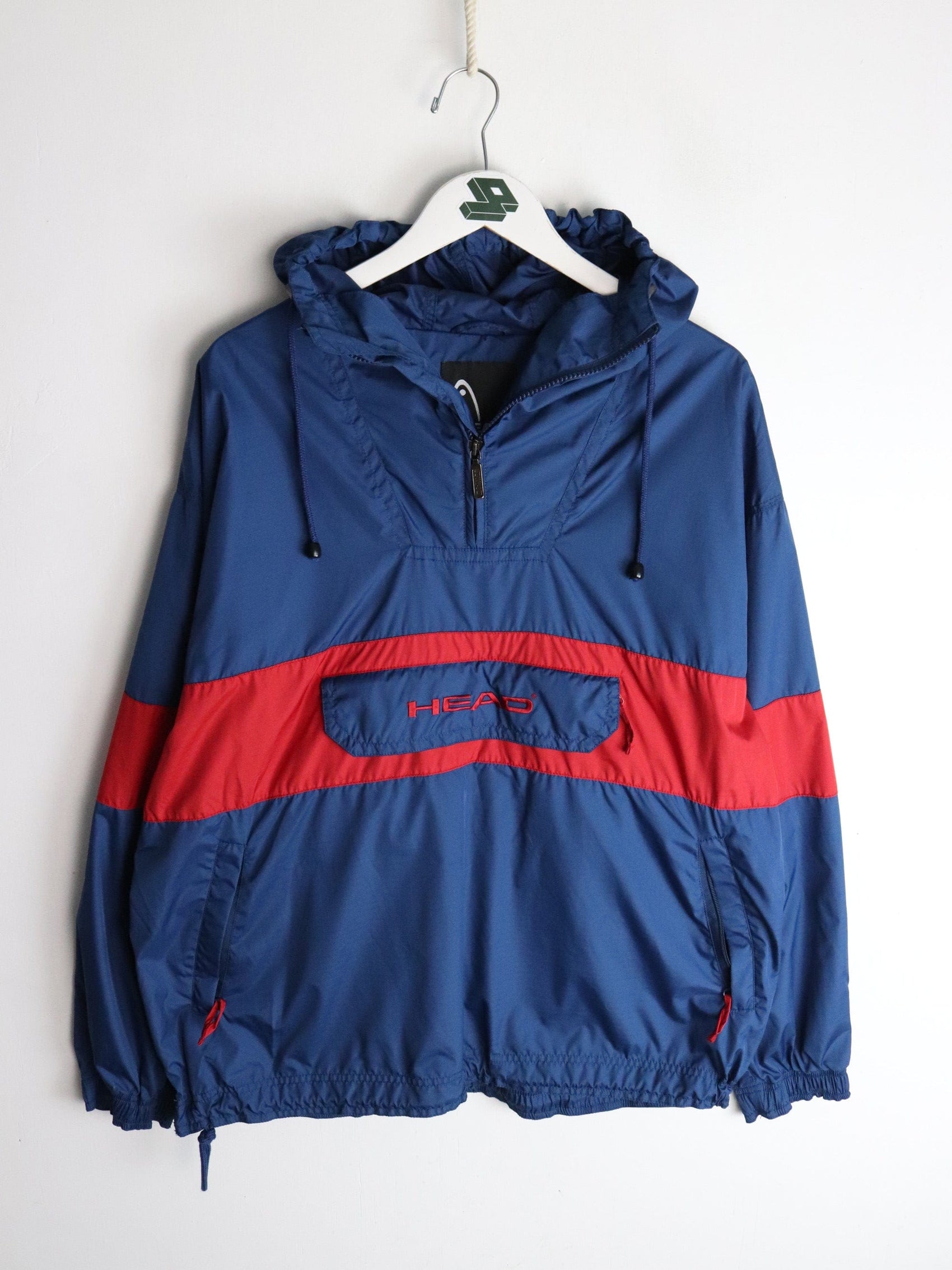 Vintage Head Windbreaker Mens Large Blue Anorak Jacket