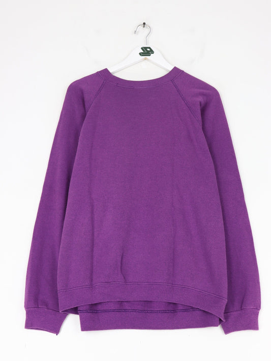 Vintage Hearts Sweatshirt Adult Large Purple Art 90s Sweater