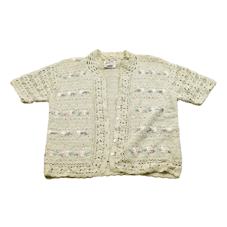 Vintage Heirloom Collectibles Knitted Short Sleeve Sweater Men's Large from propervintagecanada