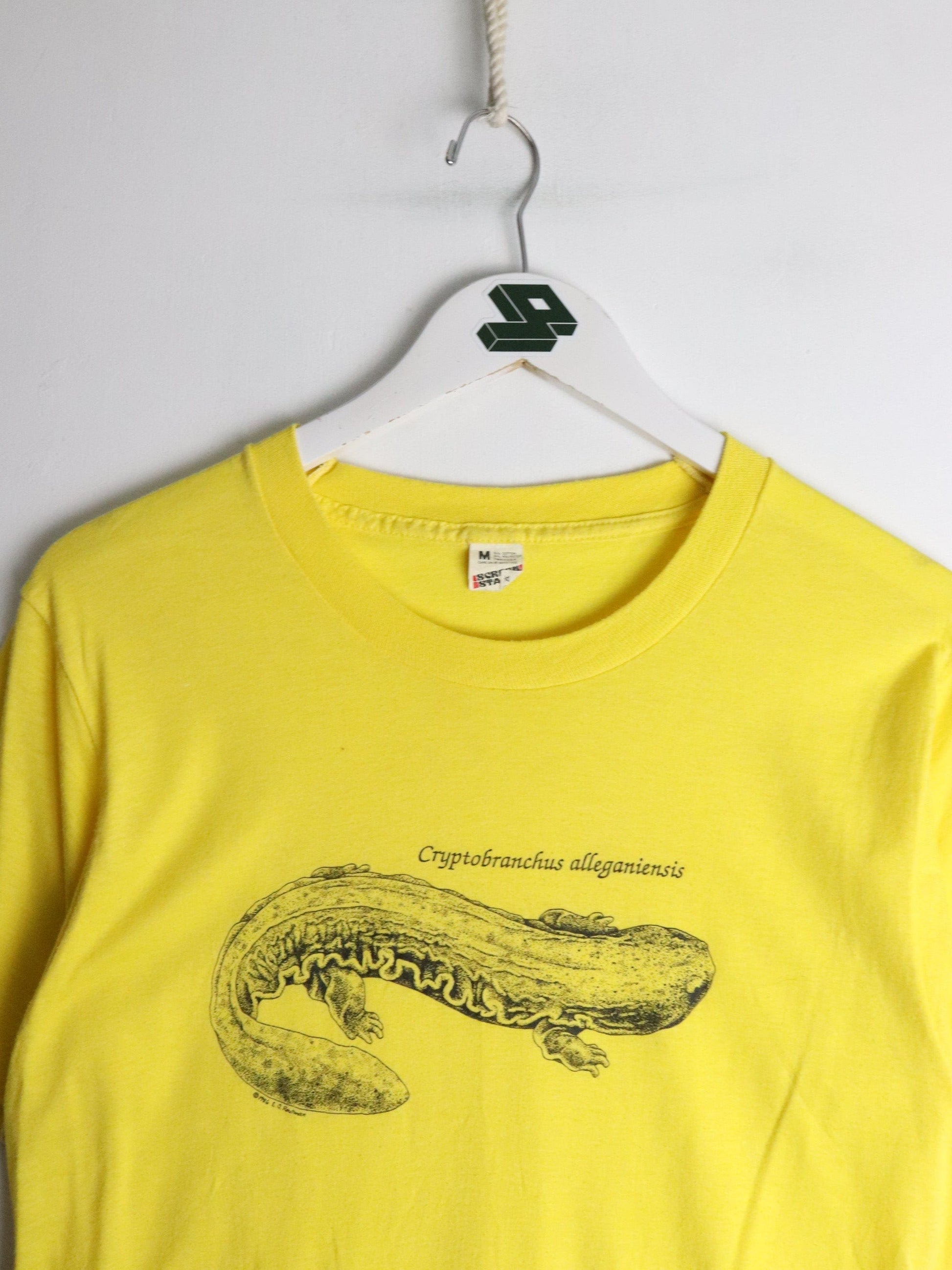 Vintage Hellbender T Shirt Fits Mens Small Yellow 90s from propervintagecanada