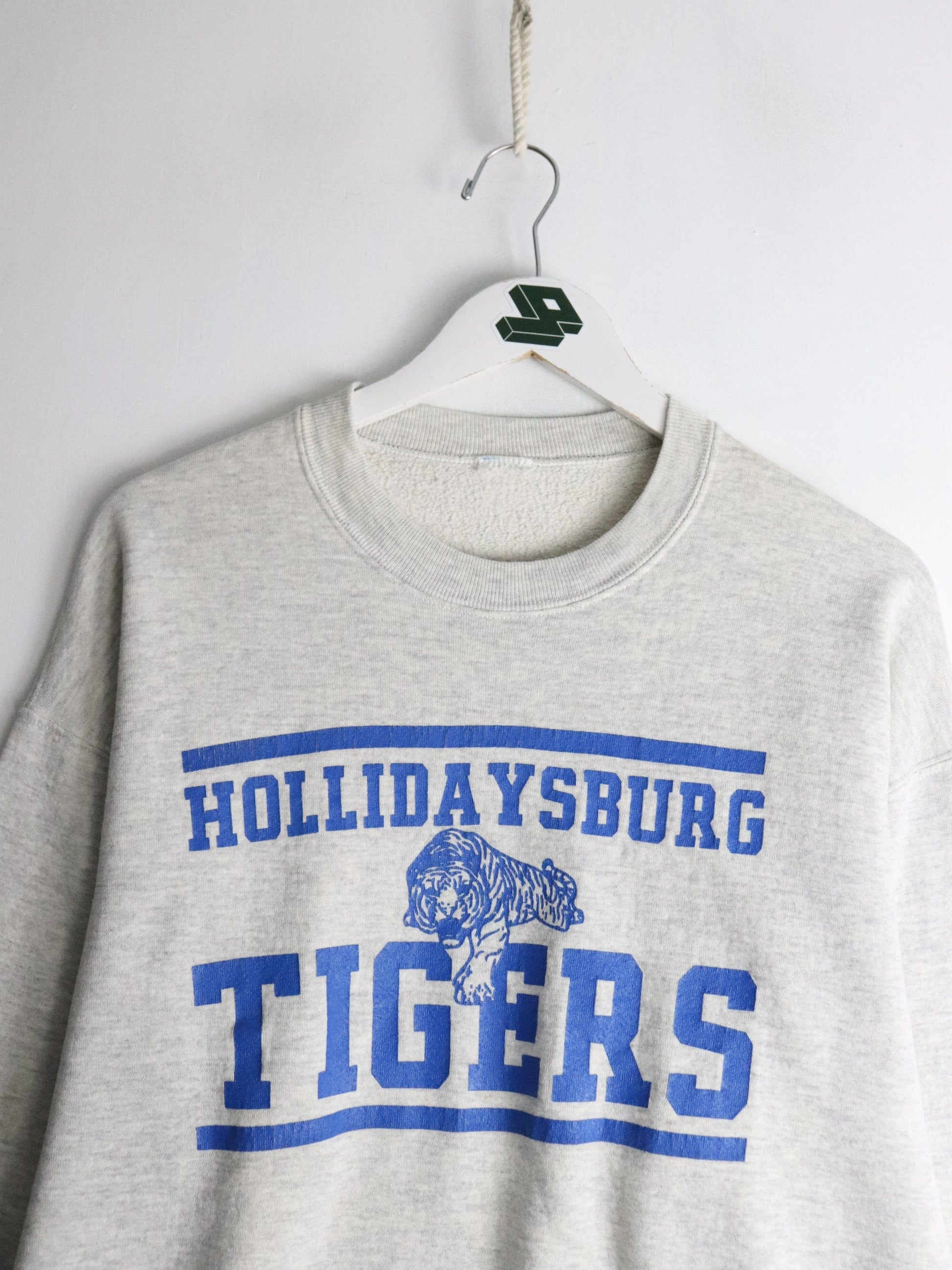 Vintage Hollidaysburg Tigers Sweatshirt Mens Large Grey from propervintagecanada