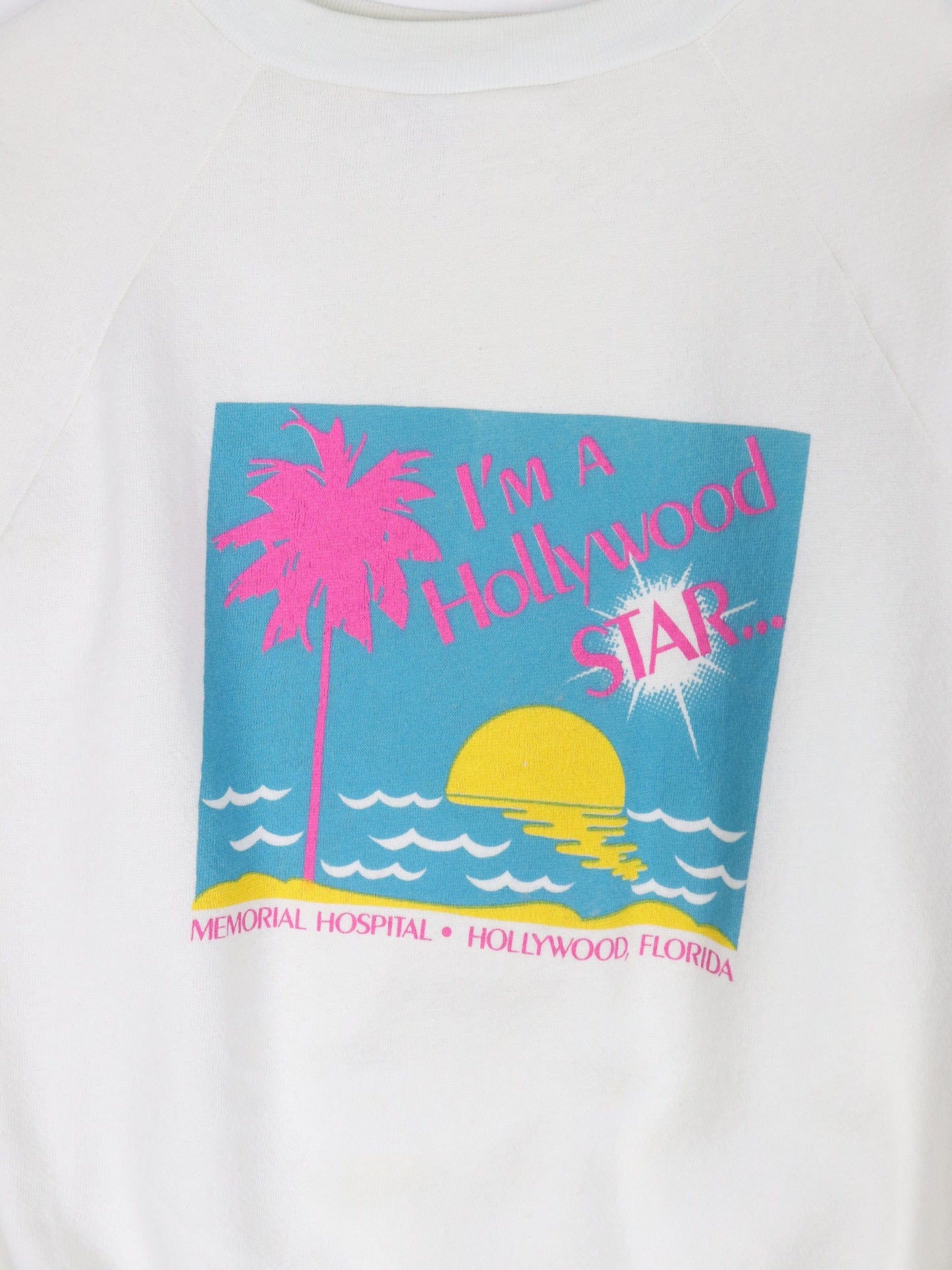 Vintage Hollywood Memorial Hospital Sweatshirt Fits Mens Small White 80s from propervintagecanada