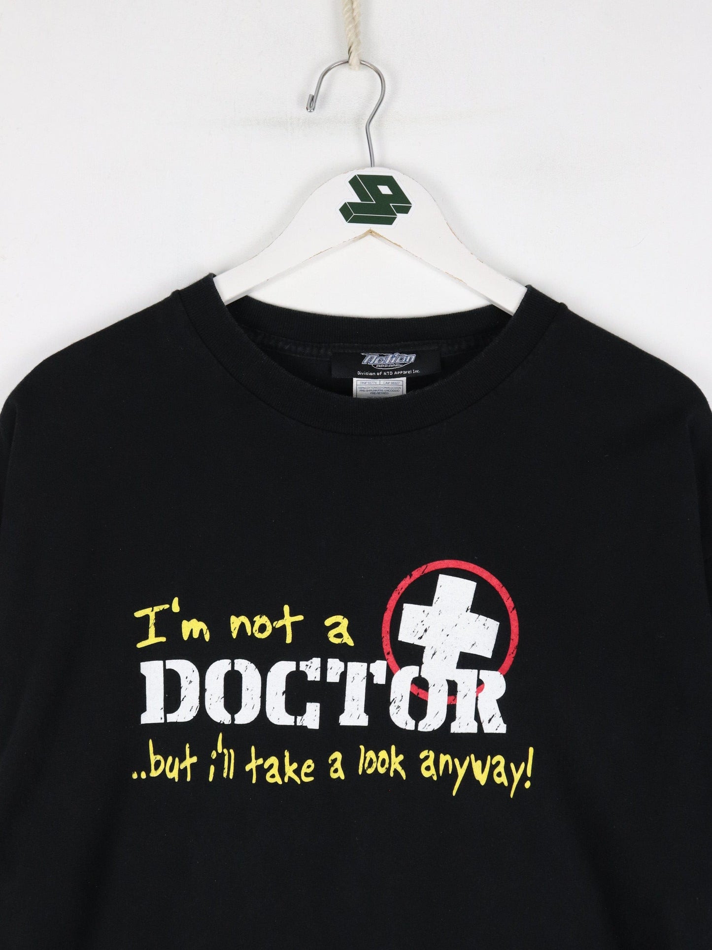 Vintage I'm Not A Doctor T Shirt Mens XL Black Funny