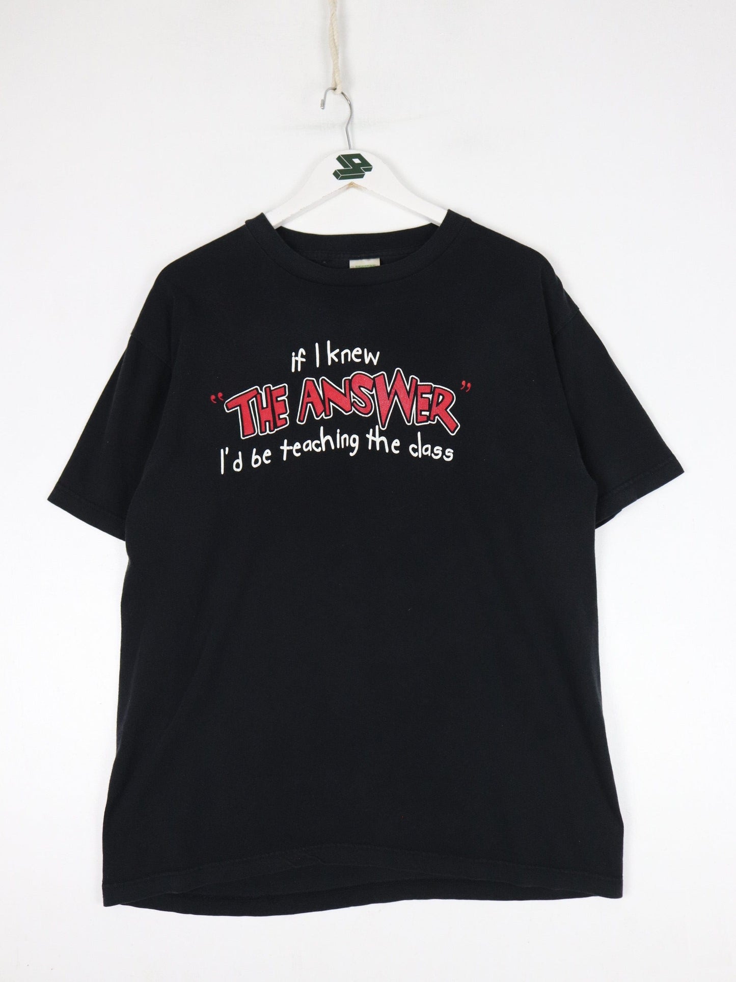 Vintage If I Knew The Answer T Shirt Mens Large Black Funny from propervintagecanada
