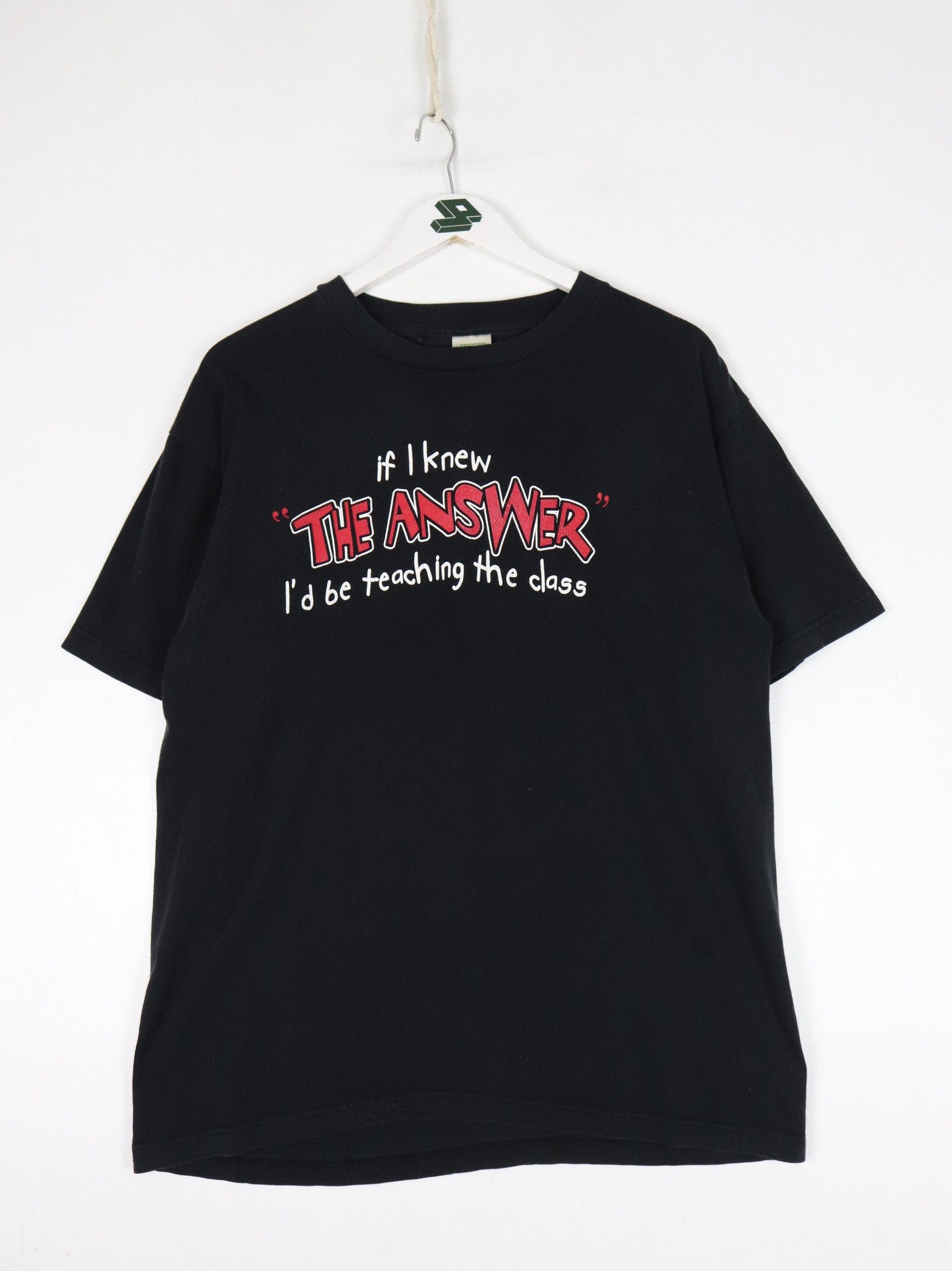 Vintage If I Knew The Answer T Shirt Mens Large Black Funny from propervintagecanada