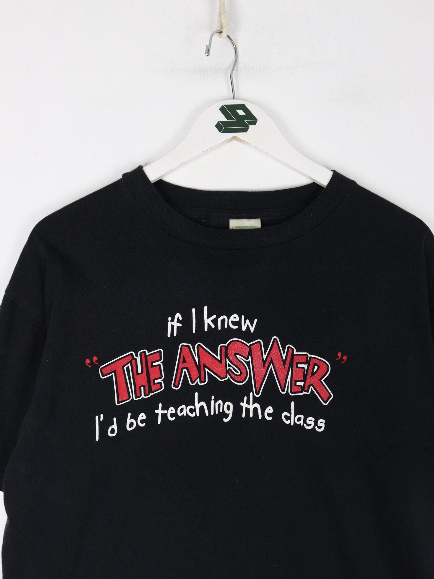 Vintage If I Knew The Answer T Shirt Mens Large Black Funny from propervintagecanada