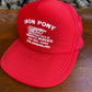 Vintage Iron Pony Hat Adult Red Trucker Snap Back from propervintagecanada