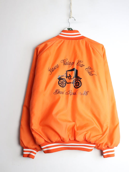 Vintage Itasca Vintage Car Club Jacket Mens Large Orange from propervintagecanada