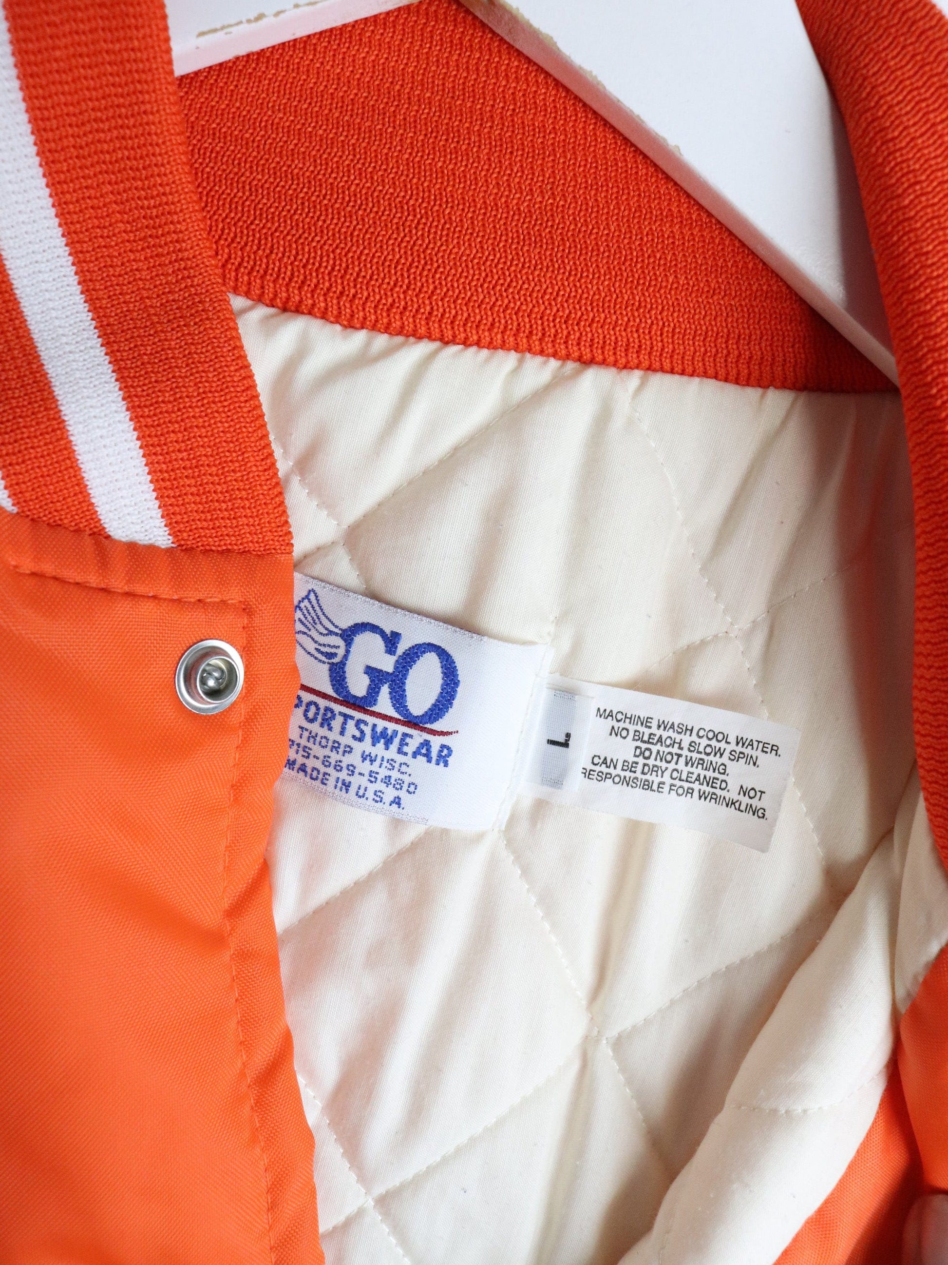 Vintage Itasca Vintage Car Club Jacket Mens Large Orange from propervintagecanada