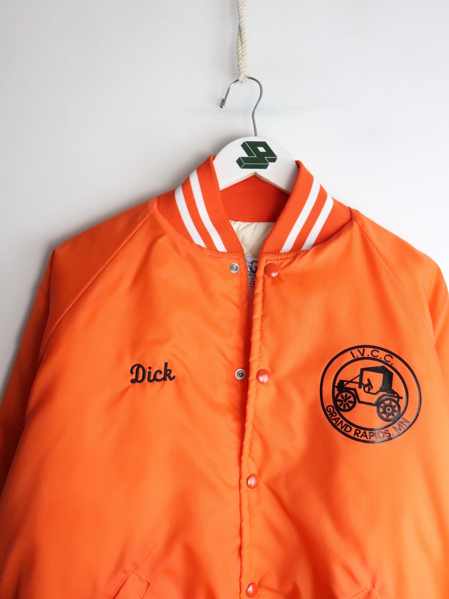 Vintage Itasca Vintage Car Club Jacket Mens Large Orange from propervintagecanada