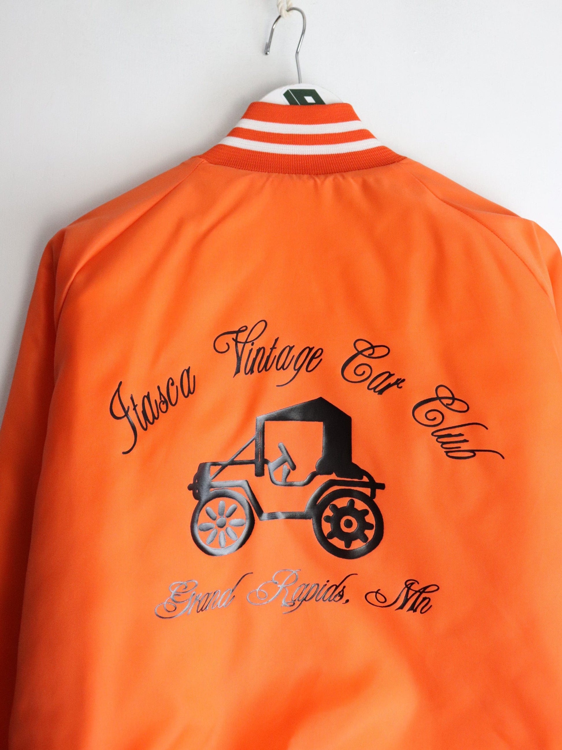 Vintage Itasca Vintage Car Club Jacket Mens Medium Orange from propervintagecanada