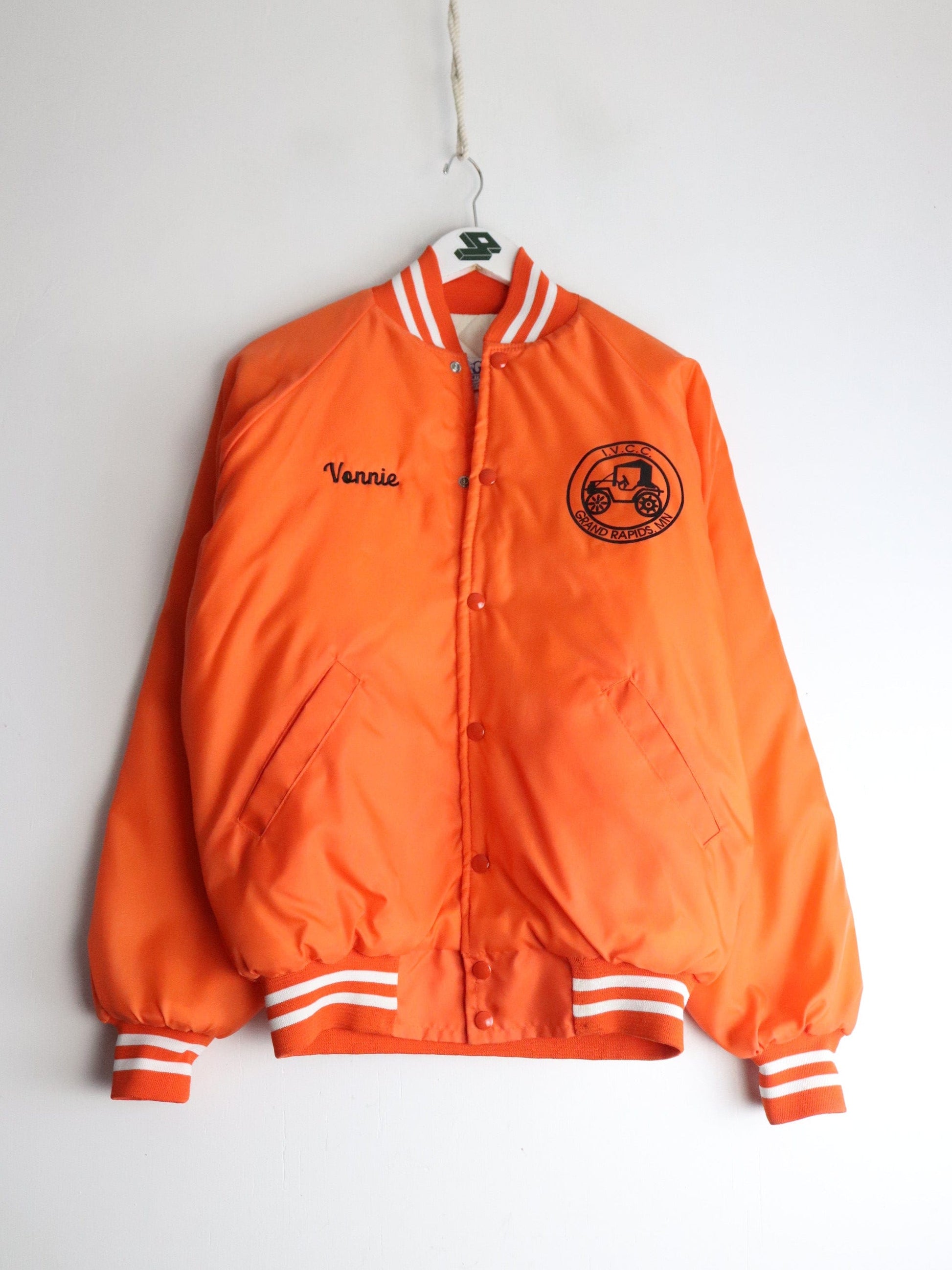 Vintage Itasca Vintage Car Club Jacket Mens Medium Orange from propervintagecanada